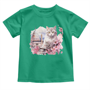 Washington DC Cat Cherry Blossoms Toddler T Shirt Capitol Building Monuments Memorials Sakura TS11 Irish Green Print Your Wear