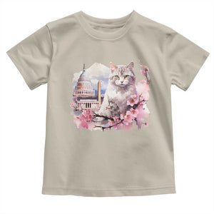 Washington DC Cat Cherry Blossoms Toddler T Shirt Capitol Building Monuments Memorials Sakura TS11 Sand Print Your Wear