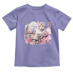 Washington DC Cat Cherry Blossoms Toddler T Shirt Capitol Building Monuments Memorials Sakura TS11 Violet Print Your Wear