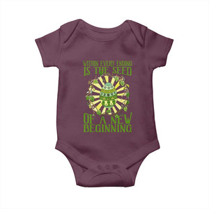 Within Every Ending Is The Seed Of A New Beginning Baby Onesie Ostara Pagan Eostre Easter Day TS11 Maroon Print Your Wear