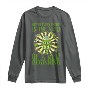 Within Every Ending Is The Seed Of A New Beginning Long Sleeve Shirt Ostara Pagan Eostre Easter Day TS11 Dark Heather Print Your Wear