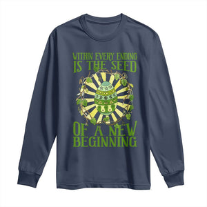 Within Every Ending Is The Seed Of A New Beginning Long Sleeve Shirt Ostara Pagan Eostre Easter Day TS11 Navy Print Your Wear