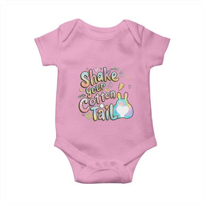 Funny Easter Day Retro Bunny Shake Your Cotton Tail Baby Onesie TS11 Light Pink Print Your Wear