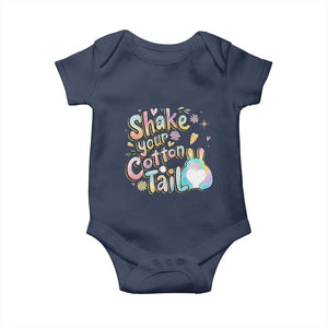 Funny Easter Day Retro Bunny Shake Your Cotton Tail Baby Onesie TS11 Navy Print Your Wear