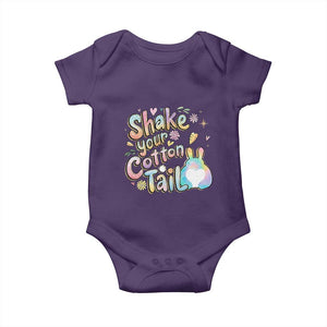 Funny Easter Day Retro Bunny Shake Your Cotton Tail Baby Onesie TS11 Purple Print Your Wear