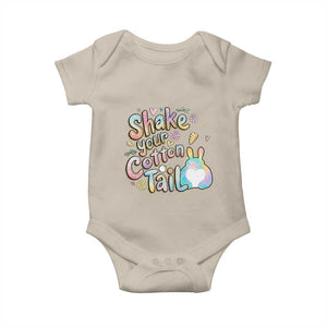 Funny Easter Day Retro Bunny Shake Your Cotton Tail Baby Onesie TS11 Sand Print Your Wear