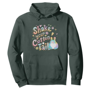 Funny Easter Day Retro Bunny Shake Your Cotton Tail Hoodie TS11 Dark Forest Green Print Your Wear