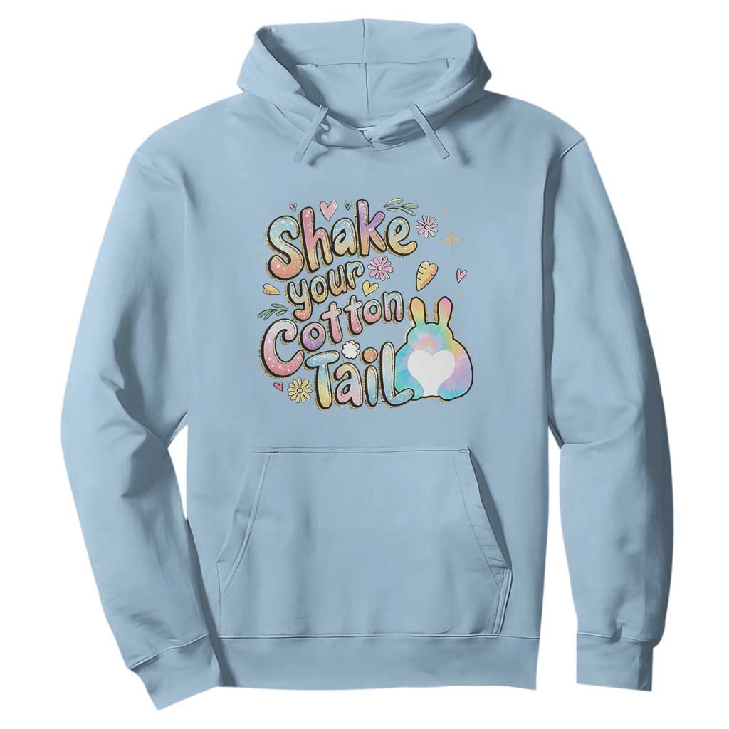 Funny Easter Day Retro Bunny Shake Your Cotton Tail Hoodie TS11 Light Blue Print Your Wear