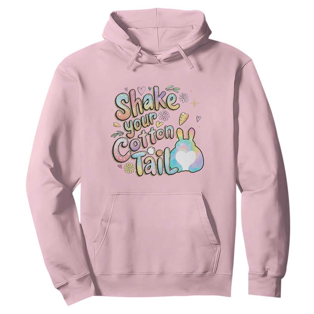 Funny Easter Day Retro Bunny Shake Your Cotton Tail Hoodie TS11 Light Pink Print Your Wear
