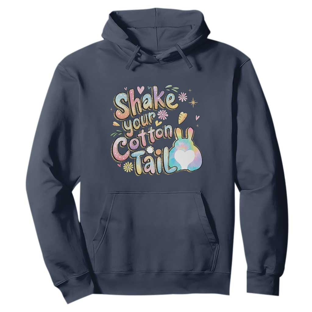 Funny Easter Day Retro Bunny Shake Your Cotton Tail Hoodie TS11 Navy Print Your Wear