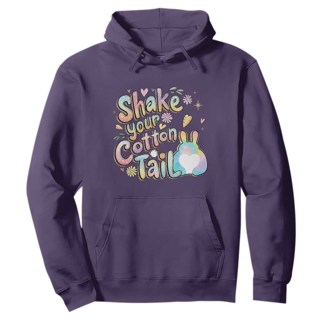 Funny Easter Day Retro Bunny Shake Your Cotton Tail Hoodie TS11 Purple Print Your Wear