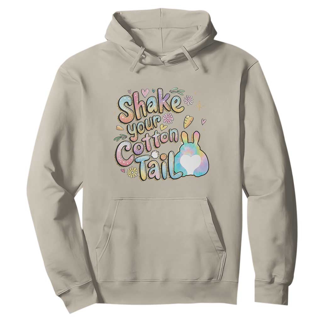 Funny Easter Day Retro Bunny Shake Your Cotton Tail Hoodie TS11 Sand Print Your Wear