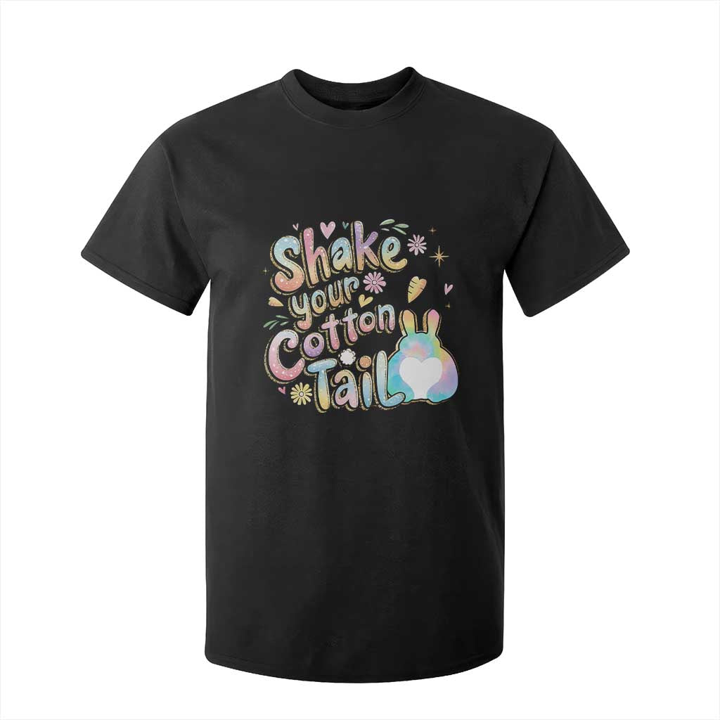 Funny Easter Day Retro Bunny Shake Your Cotton Tail T Shirt For Kid TS11 Black Print Your Wear