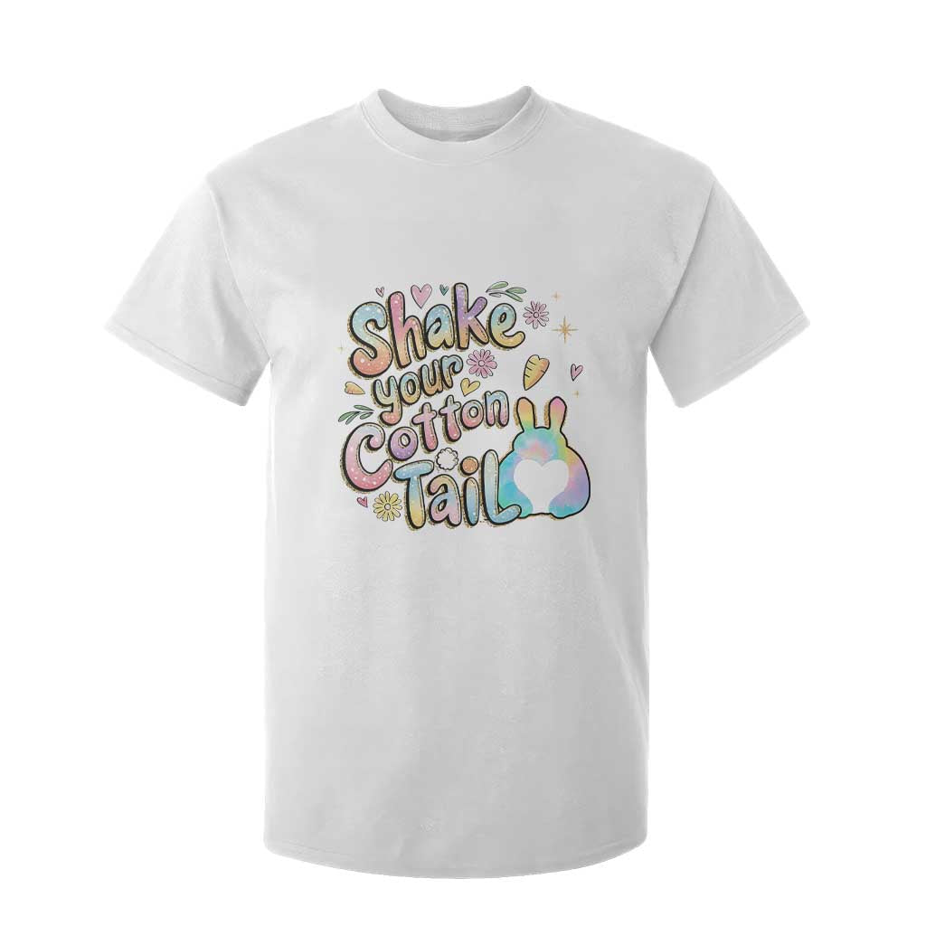 Funny Easter Day Retro Bunny Shake Your Cotton Tail T Shirt For Kid TS11 White Print Your Wear