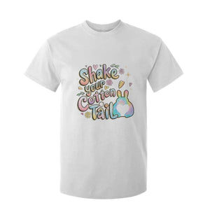 Funny Easter Day Retro Bunny Shake Your Cotton Tail T Shirt For Kid TS11 White Print Your Wear