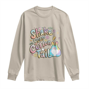 Funny Easter Day Retro Bunny Shake Your Cotton Tail Long Sleeve Shirt TS11 Sand Print Your Wear