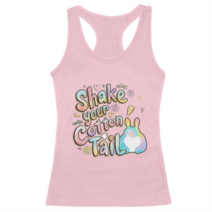 Funny Easter Day Retro Bunny Shake Your Cotton Tail Racerback Tank Top TS11 Light Pink Print Your Wear