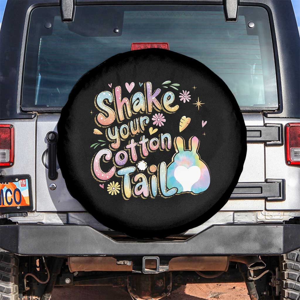 Funny Easter Day Retro Bunny Shake Your Cotton Tail Spare Tire Cover TS11 No hole Black Print Your Wear