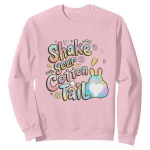 Funny Easter Day Retro Bunny Shake Your Cotton Tail Sweatshirt TS11 Light Pink Print Your Wear