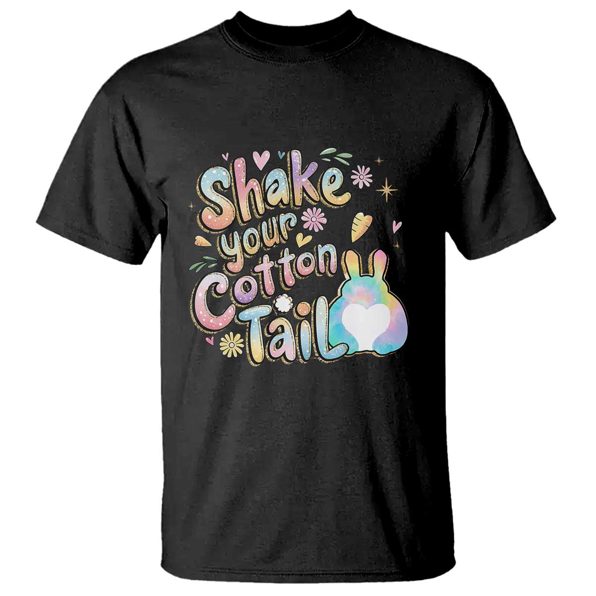 Funny Easter Day Retro Bunny Shake Your Cotton Tail T Shirt TS11 Black Print Your Wear