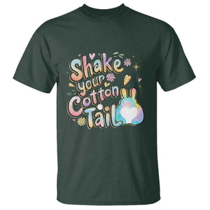 Funny Easter Day Retro Bunny Shake Your Cotton Tail T Shirt TS11 Dark Forest Green Print Your Wear