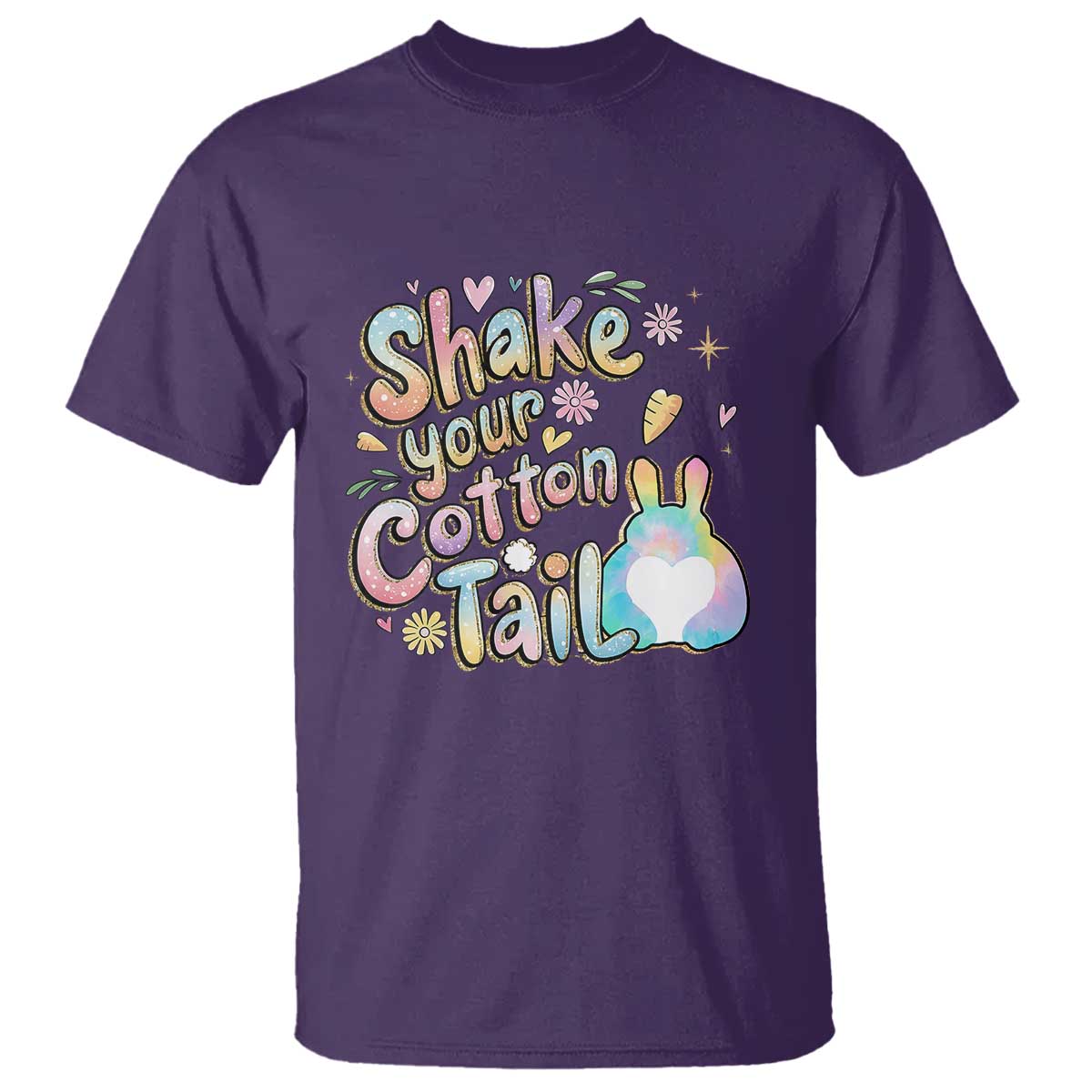 Funny Easter Day Retro Bunny Shake Your Cotton Tail T Shirt TS11 Purple Print Your Wear