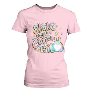 Funny Easter Day Retro Bunny Shake Your Cotton Tail T Shirt For Women TS11 Light Pink Print Your Wear