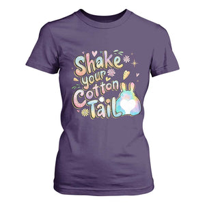 Funny Easter Day Retro Bunny Shake Your Cotton Tail T Shirt For Women TS11 Purple Print Your Wear