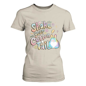 Funny Easter Day Retro Bunny Shake Your Cotton Tail T Shirt For Women TS11 Sand Print Your Wear