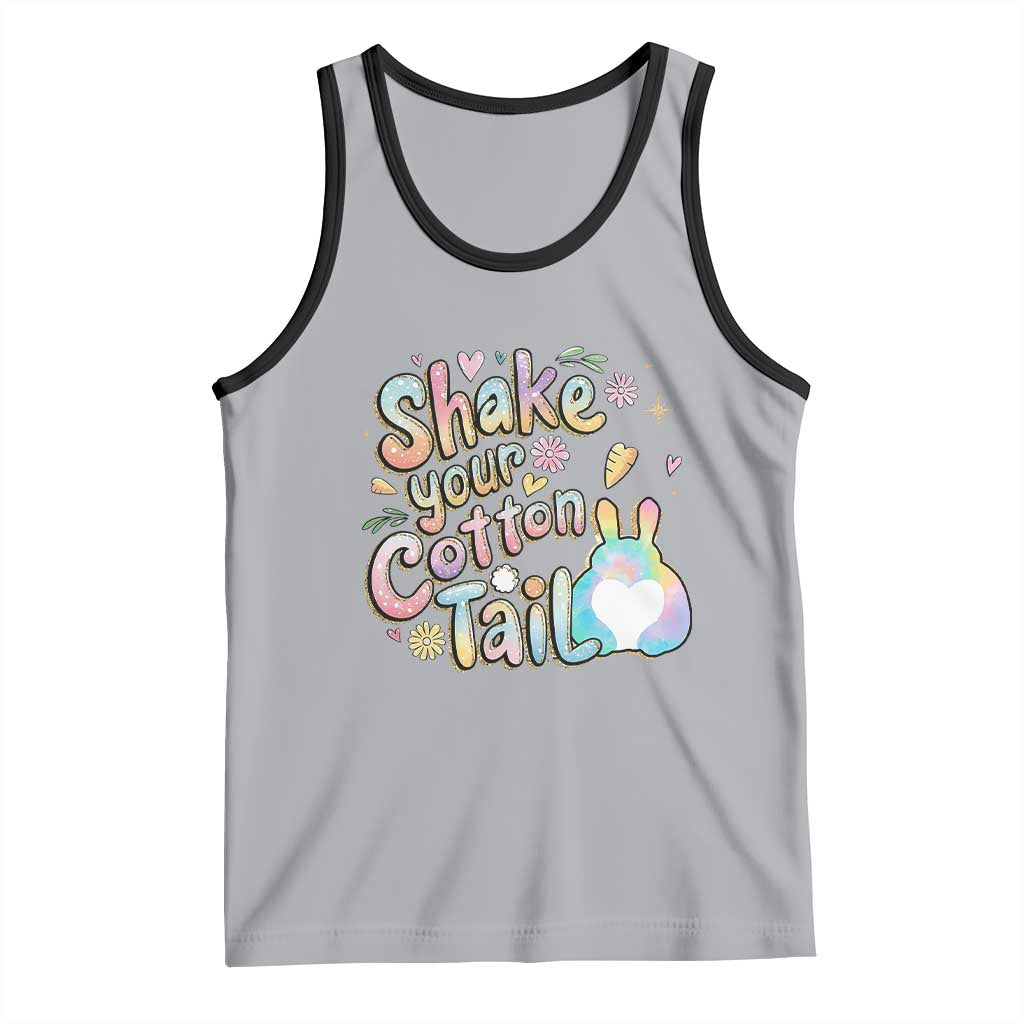 Funny Easter Day Retro Bunny Shake Your Cotton Tail Tank Top TS11 Athletic Heather Black Print Your Wear