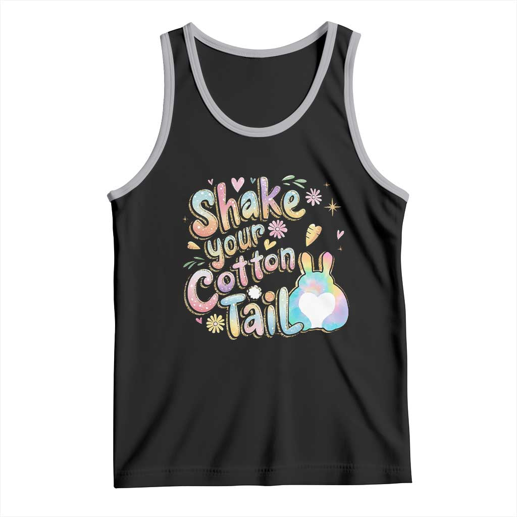 Funny Easter Day Retro Bunny Shake Your Cotton Tail Tank Top TS11 Black Athletic Heather Print Your Wear