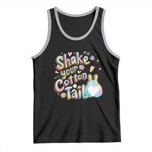 Funny Easter Day Retro Bunny Shake Your Cotton Tail Tank Top TS11 Black Athletic Heather Print Your Wear