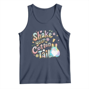 Funny Easter Day Retro Bunny Shake Your Cotton Tail Tank Top TS11 Navy Print Your Wear