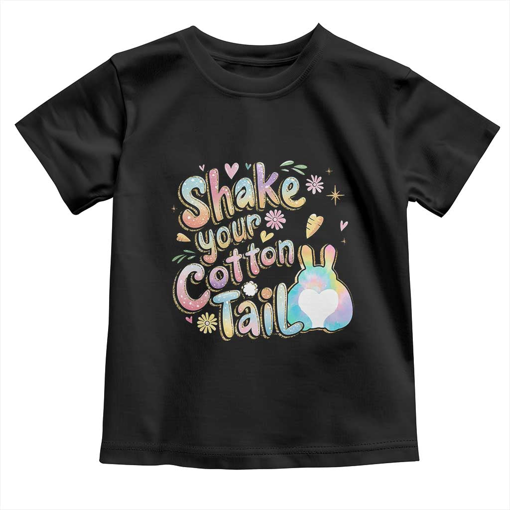 Funny Easter Day Retro Bunny Shake Your Cotton Tail Toddler T Shirt TS11 Black Print Your Wear