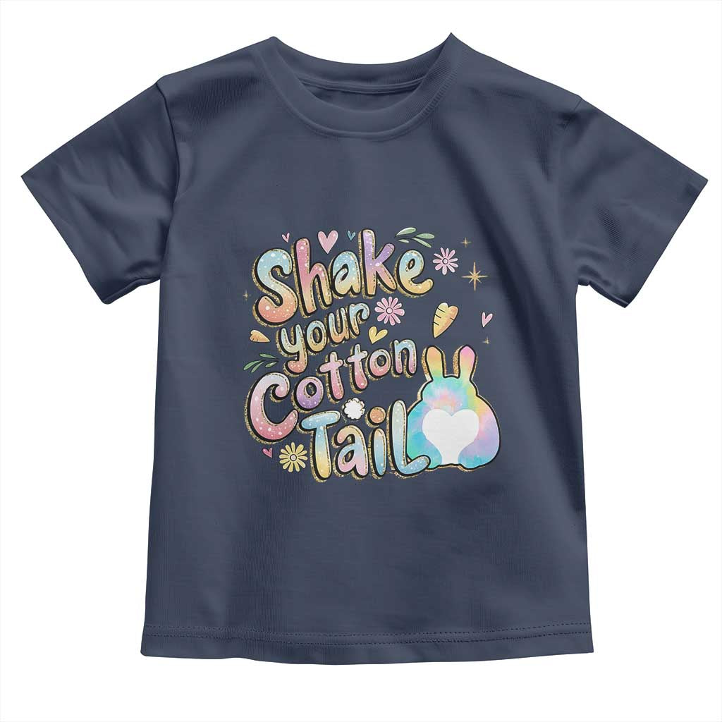 Funny Easter Day Retro Bunny Shake Your Cotton Tail Toddler T Shirt TS11 Navy Print Your Wear