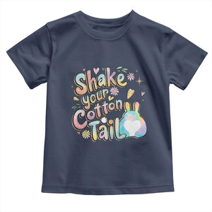 Funny Easter Day Retro Bunny Shake Your Cotton Tail Toddler T Shirt TS11 Navy Print Your Wear
