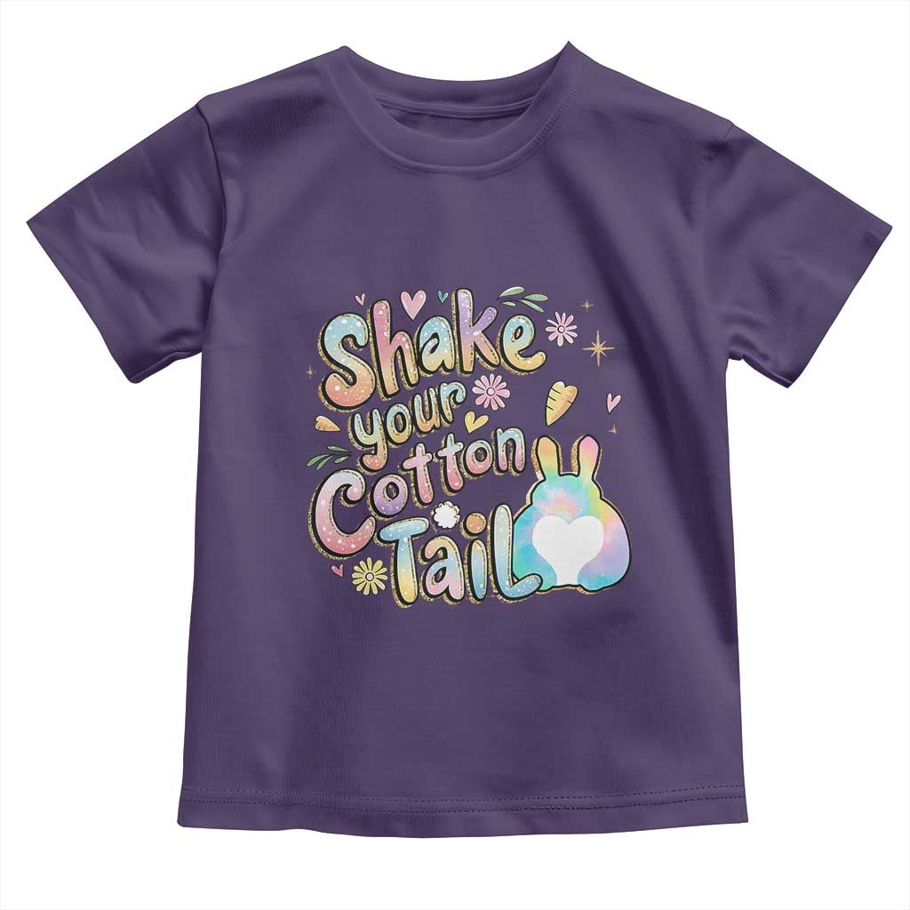 Funny Easter Day Retro Bunny Shake Your Cotton Tail Toddler T Shirt TS11 Purple Print Your Wear