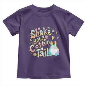 Funny Easter Day Retro Bunny Shake Your Cotton Tail Toddler T Shirt TS11 Purple Print Your Wear