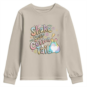 Funny Easter Day Retro Bunny Shake Your Cotton Tail Youth Sweatshirt TS11 Sand Print Your Wear