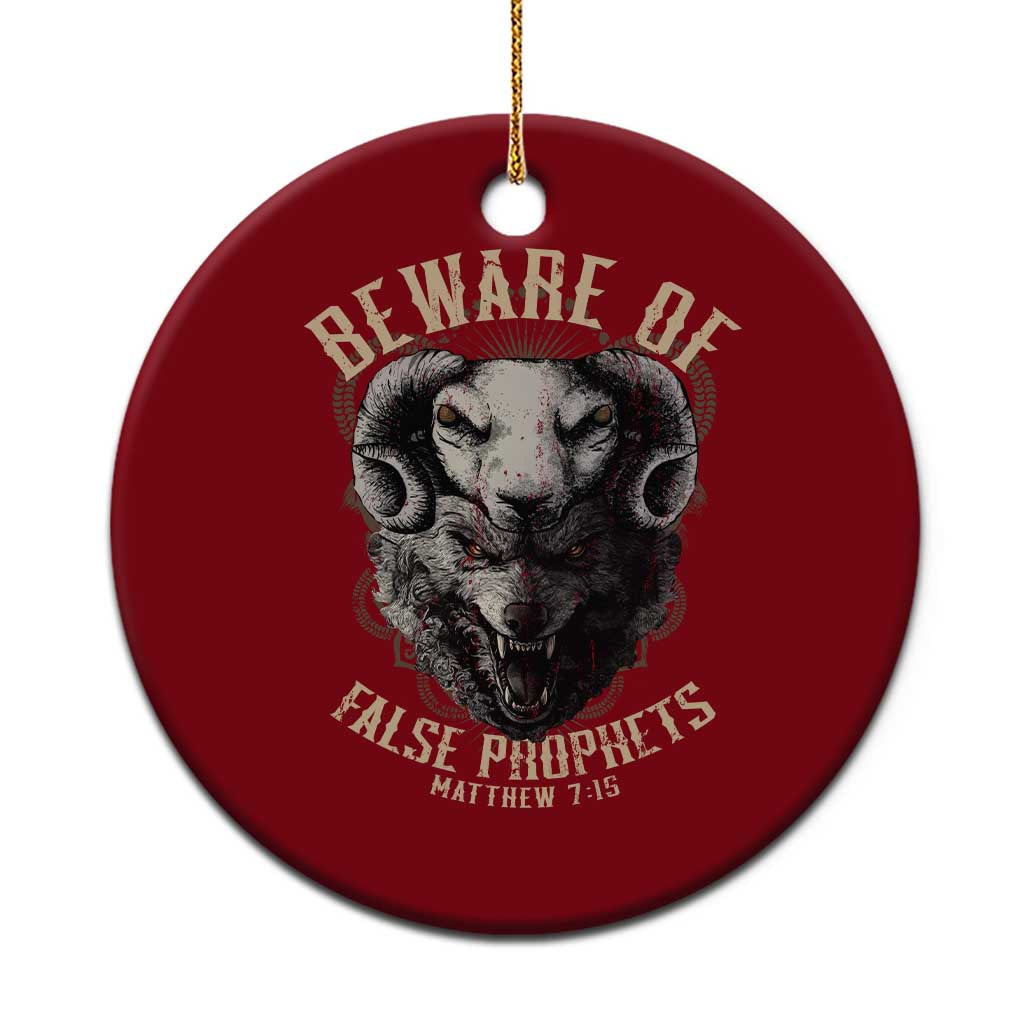 Beware Of False Prophets Ceramic Ornament Christian Sheep Wolf - Print Your Wear