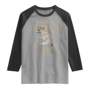 Eastern Orthodox Christian Raglan Shirt Resist Tyranny Obey God Do Not Comply Skull TS11 Sport Gray Black Print Your Wear