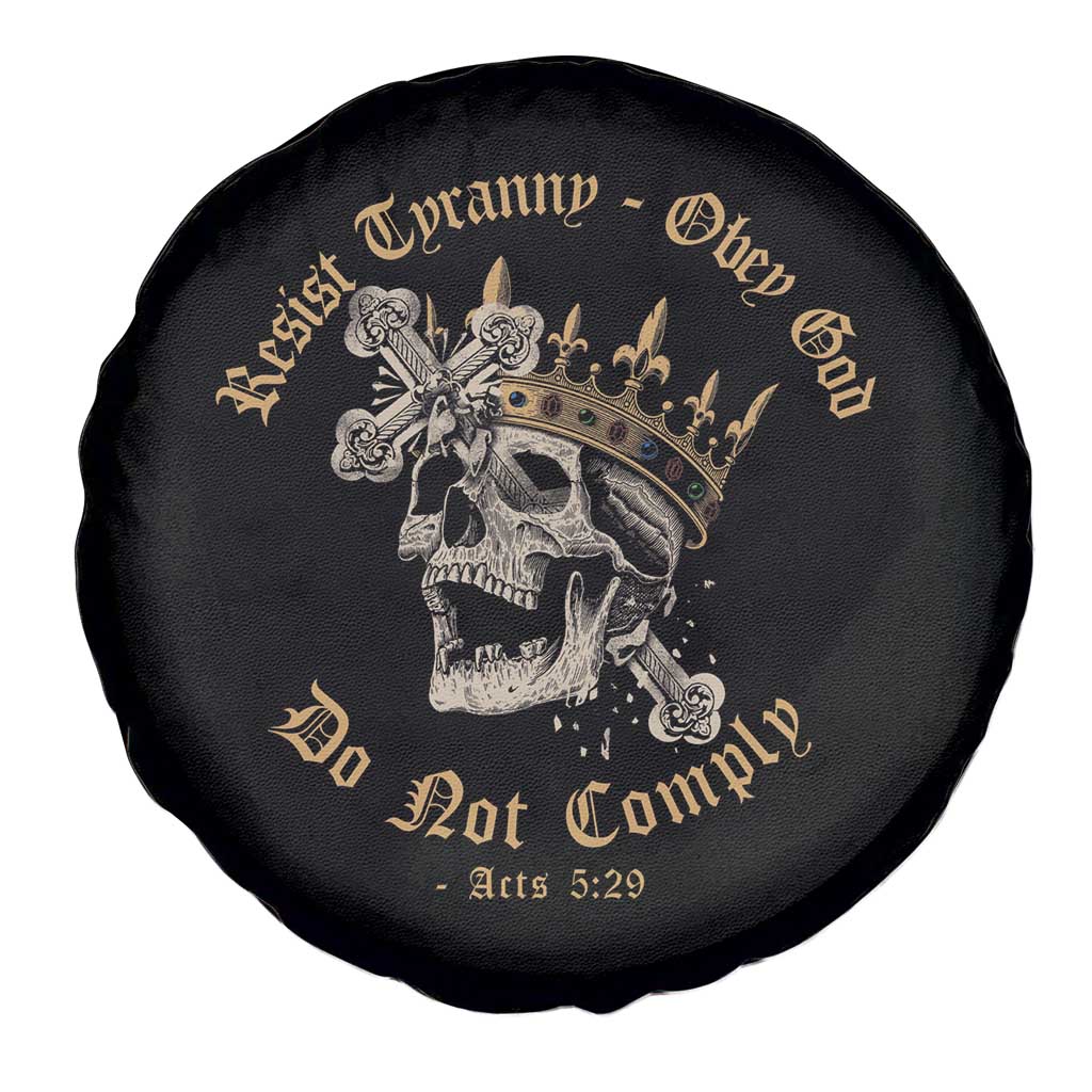 Eastern Orthodox Christian Spare Tire Cover Resist Tyranny Obey God Do Not Comply Skull TS11 Print Your Wear