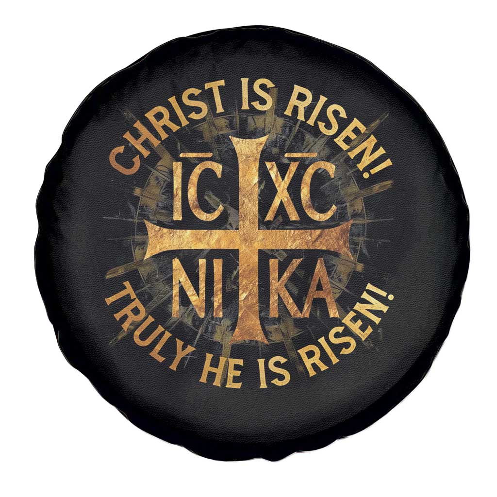 Orthodox Easter Christian Spare Tire Cover Christ Is Risen He Is Risen Greek NIKA Cross TS11 Print Your Wear