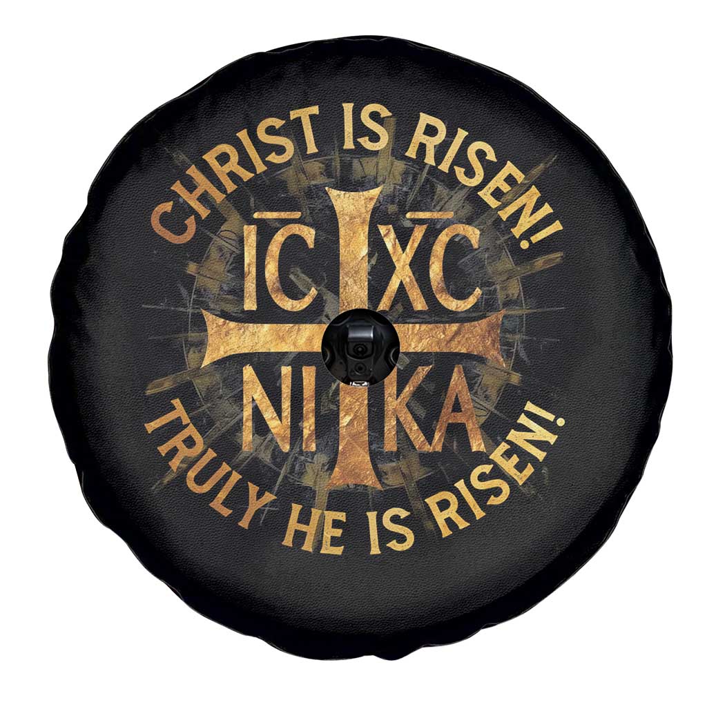 Orthodox Easter Christian Spare Tire Cover Christ Is Risen He Is Risen Greek NIKA Cross TS11 Print Your Wear