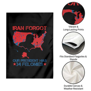 Iran Forgot Our President Has 34 Felonies Garden Flag Vintage USA Red Wave Map TS11 Print Your Wear