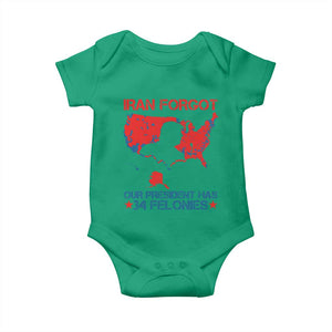 Iran Forgot Our President Has 34 Felonies Baby Onesie Vintage USA Red Wave Map TS11 Irish Green Print Your Wear