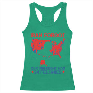 Iran Forgot Our President Has 34 Felonies Racerback Tank Top Vintage USA Red Wave Map TS11 Irish Green Print Your Wear