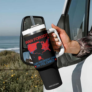 Iran Forgot Our President Has 34 Felonies Tumbler With Handle Vintage USA Red Wave Map TS11 Print Your Wear