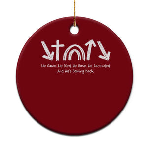 Christian Easter Ceramic Ornament He Came He Died He Rose He Ascended And He Is Coming Back TS11 1pc Red Print Your Wear