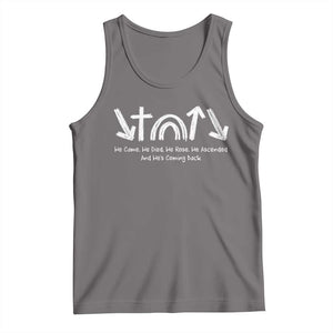 Christian Easter Tank Top He Came He Died He Rose He Ascended And He Is Coming Back TS11 Deep Heather Print Your Wear
